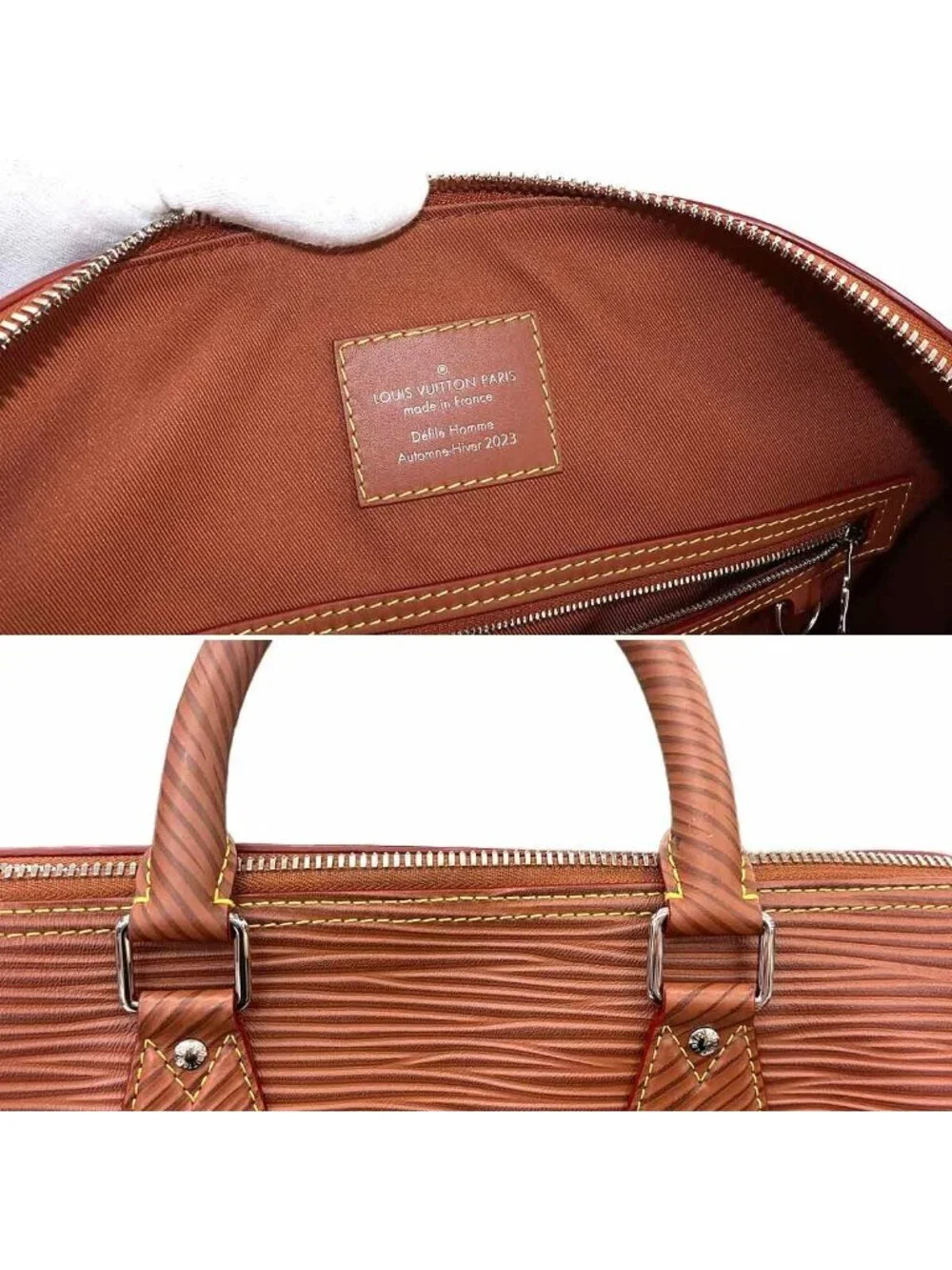 Louis Vuitton Epi XL Alma Travel GM 2-Way Bag Cognac